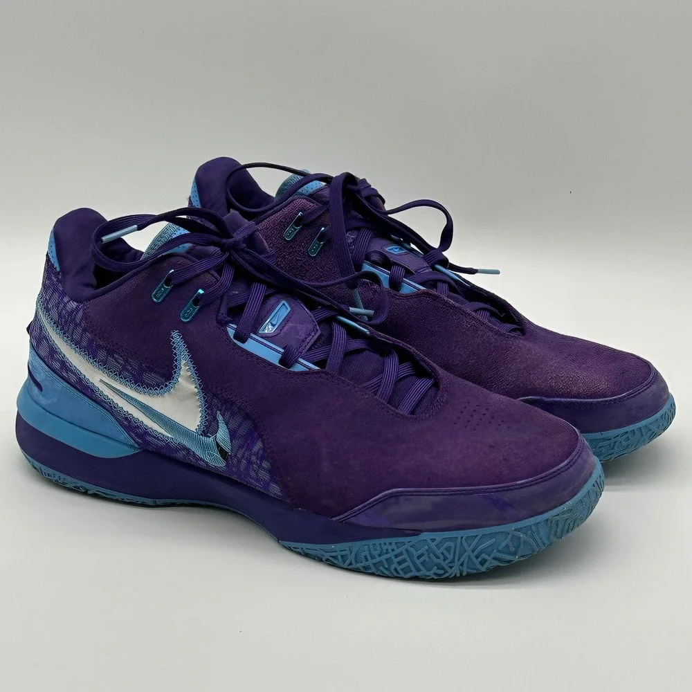 Nike Mens 13 LeBron NXXT Gen AMPD Purple Blue FJ1566-500 Basketball Sneakers